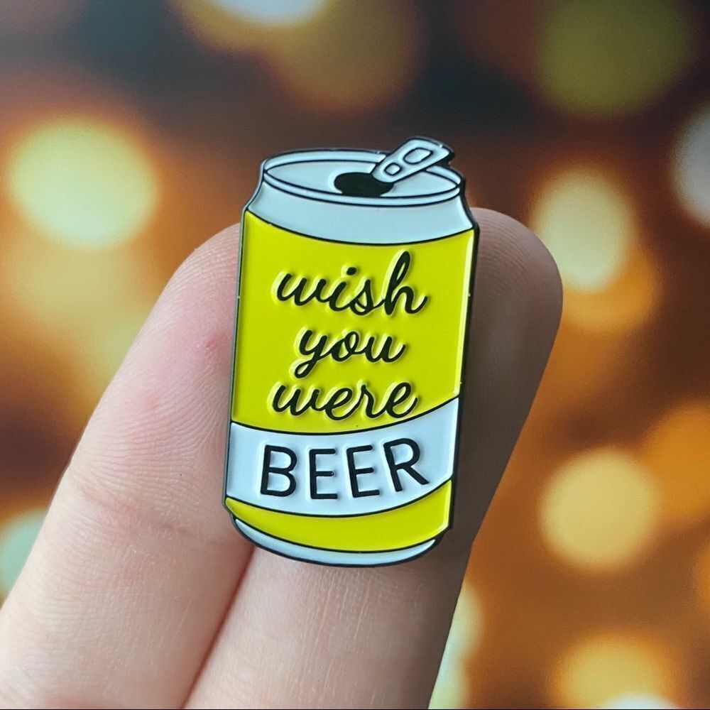 Wish You Were Beer Enamel Pin/ Brooch Lapel